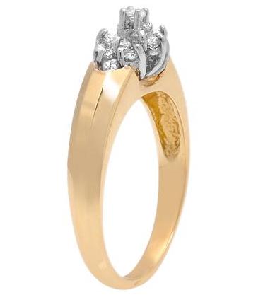 0.30CT GENUINE DIAMOND CLUSTER RING IN SOLID 14K GOLD